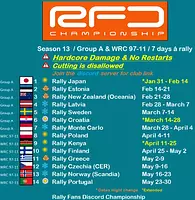 Come join us for our 13th season over at Rally Fans Discord! Open for all - now with Group A & 97-11 cover